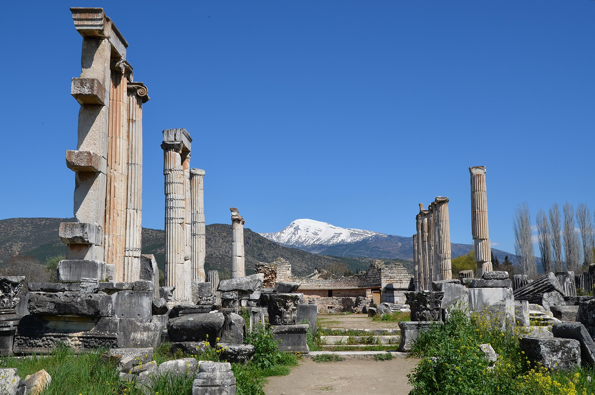 The Temple of Aphrodite, built in the Ionic order in stages during the Roman period (from 1st century BC to 2nd century AD) and later con...