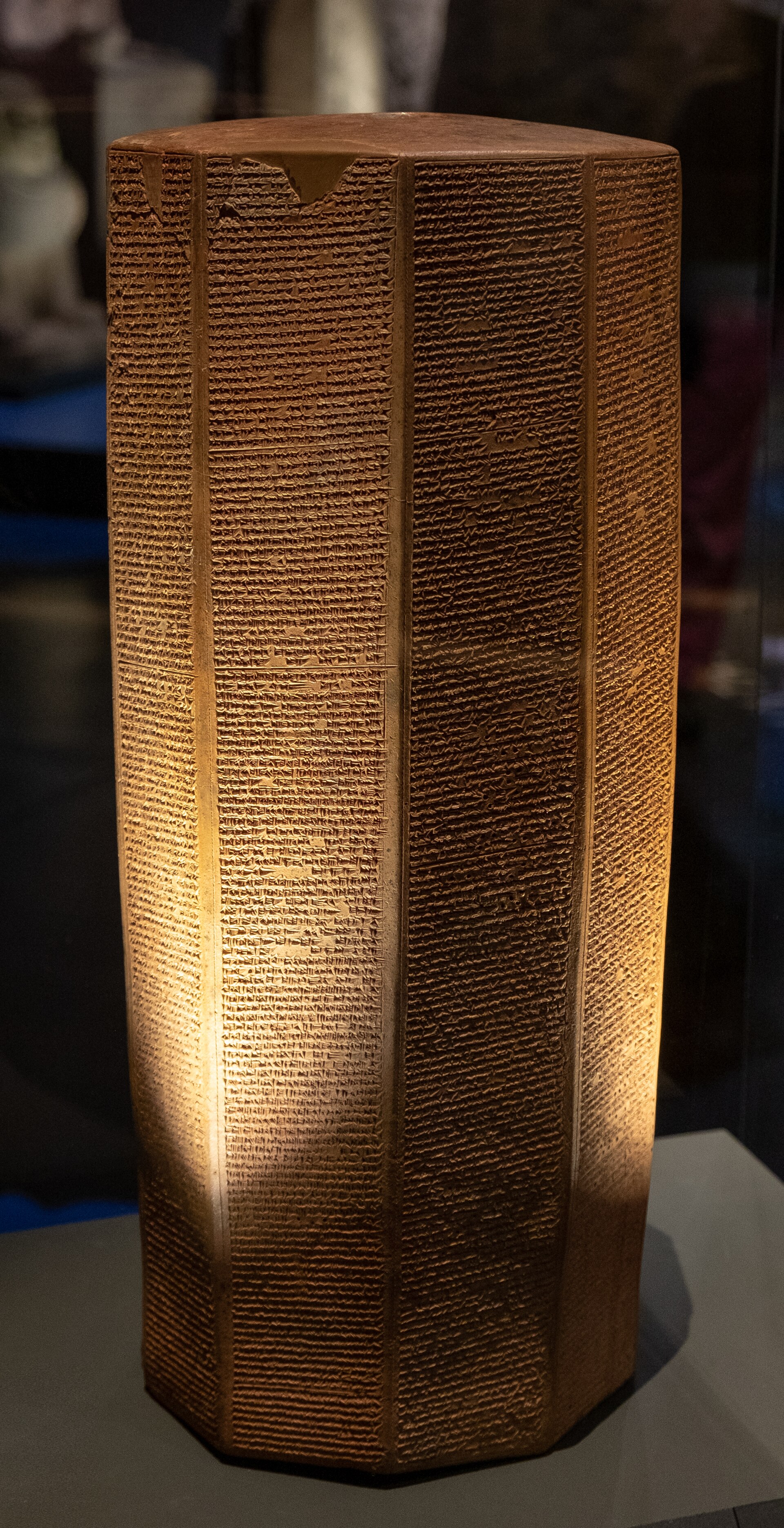 Rassam Prism of Ashurbanipal, 10-sided prism, Nineveh, 643 BCE British Museum, London