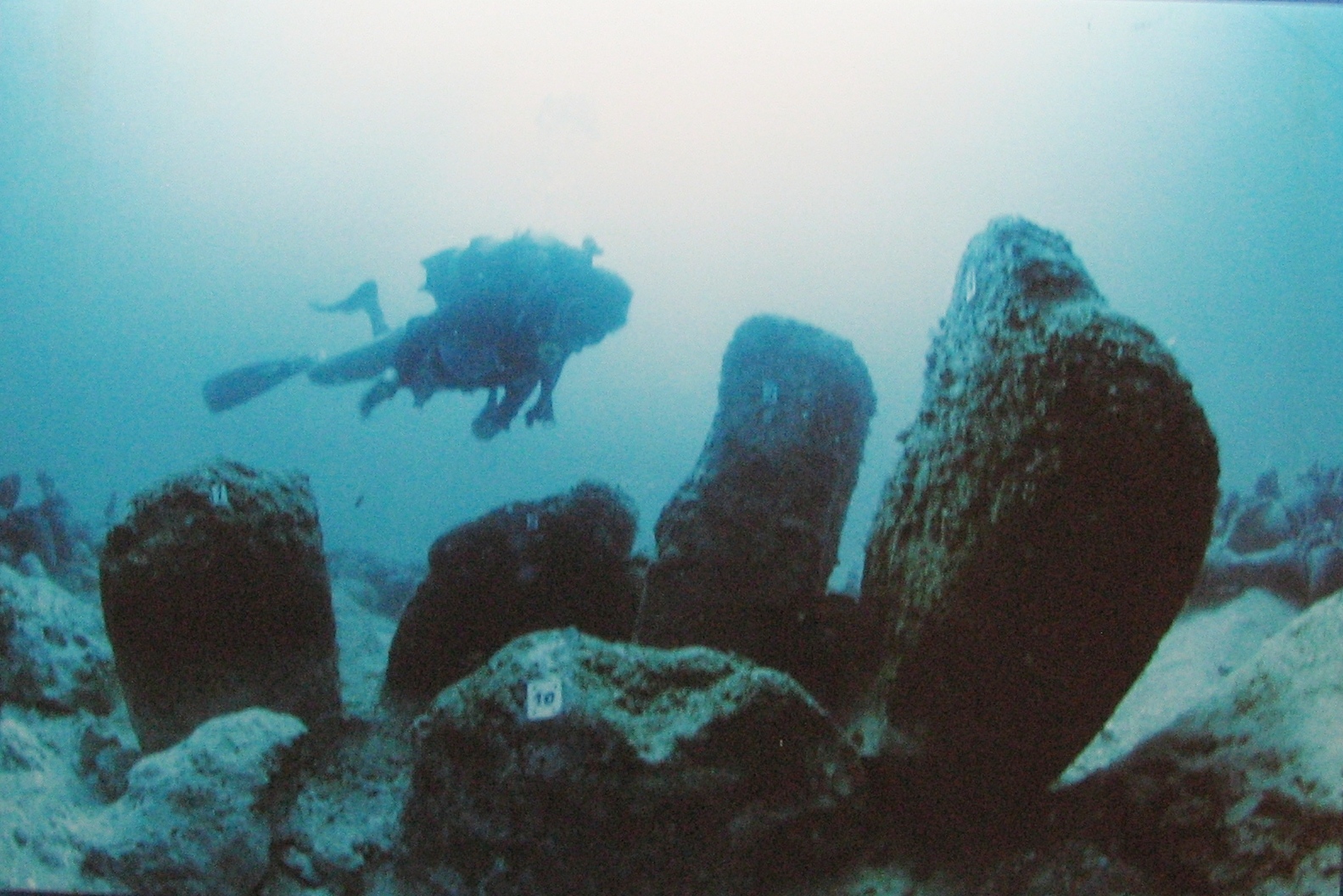 Atlit Yam is an ancient submerged Neolithic village off the coast of Atlit, Israel. The site is dated to the final Pre-Pottery Neolithic B site of Atlit Yam dates between 6900 and 6300 BC. Moshe Stekelis Museum of Prehis