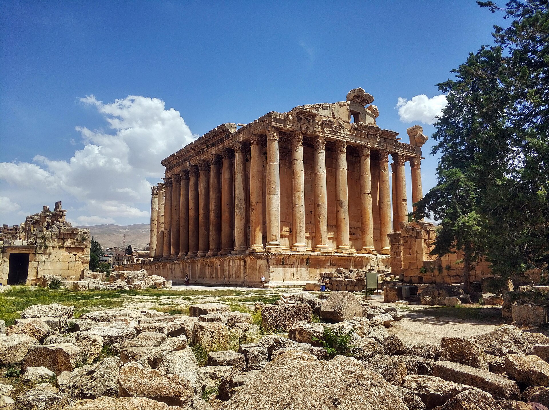 On the photo I am standing at the front of the Bacchus temple for size comparison.