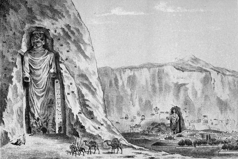 Buddhas of Bamiyan, from: Iwan Lawrowitsch Jaworski: Reise der russischen Gesandtschaft in Afghanistan und Buchara in den Jahren 1878-79, Jena : Costenoble, 1885.
