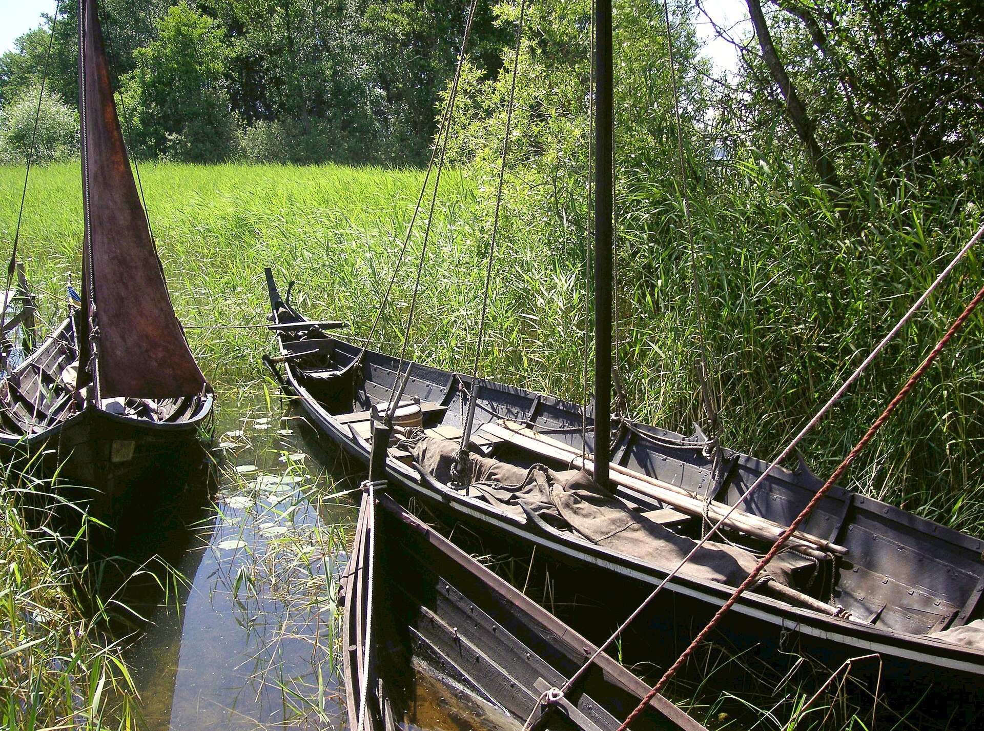 Birka, reconstructed Viking boats