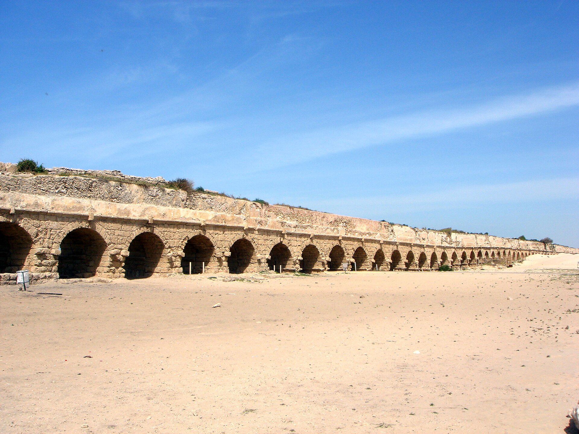 Ruins of the Roman aqueduct at Caesarea Maritima.