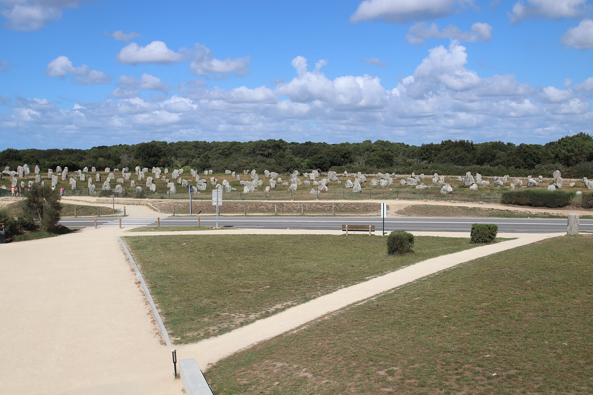 Megaliths as seen from the Maison des Mégalithes in Carnac, France.