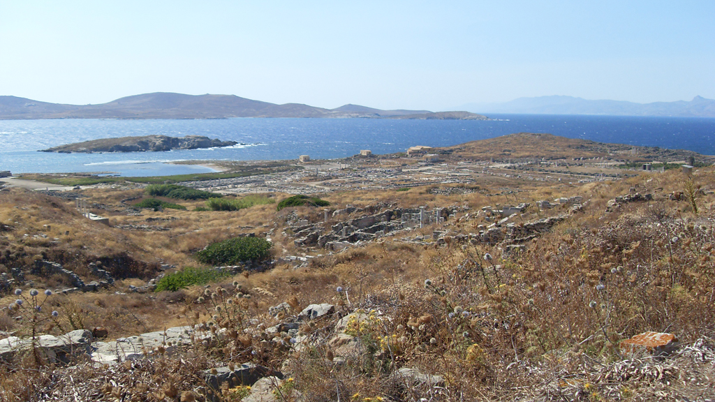 General view of the Delos Island, Greece