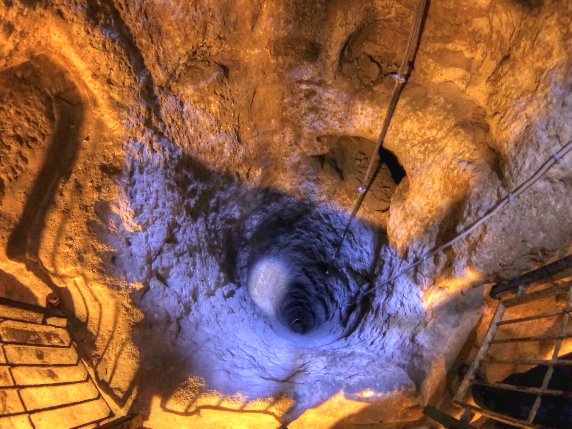 Ventilation well in Derinkuyu Underground City in Cappadocia, Turkey. Christians fled the enemies and hid in this underground cities. All...