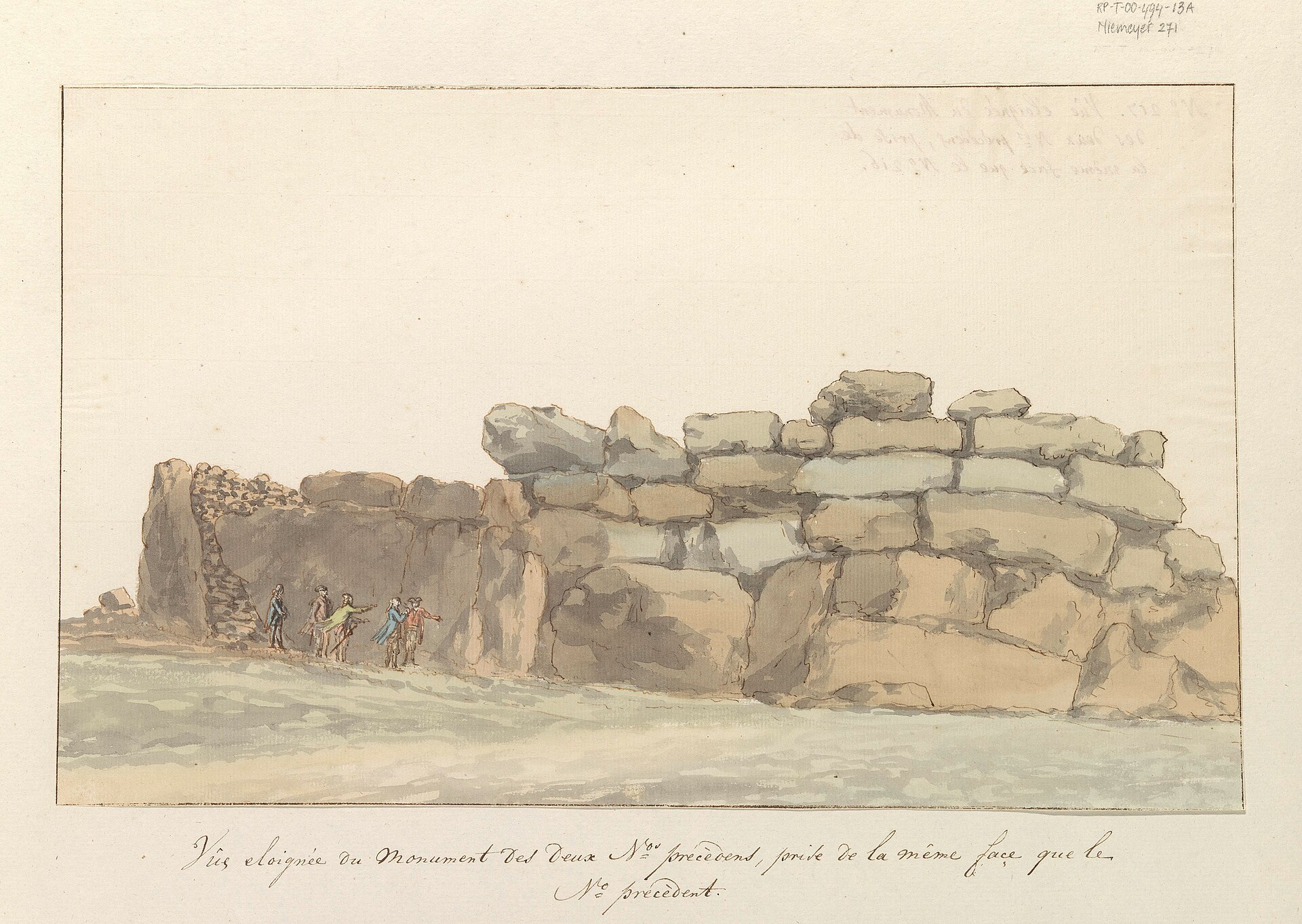 IdentificatieTitel(s): Panorama met monument van Feniciërs of Carthagen op eiland Gozo. Vue éloignée du monument des deux Nos. précédens, prise de la même face que le No. précédent (titel op object). Voyage en Italie, en