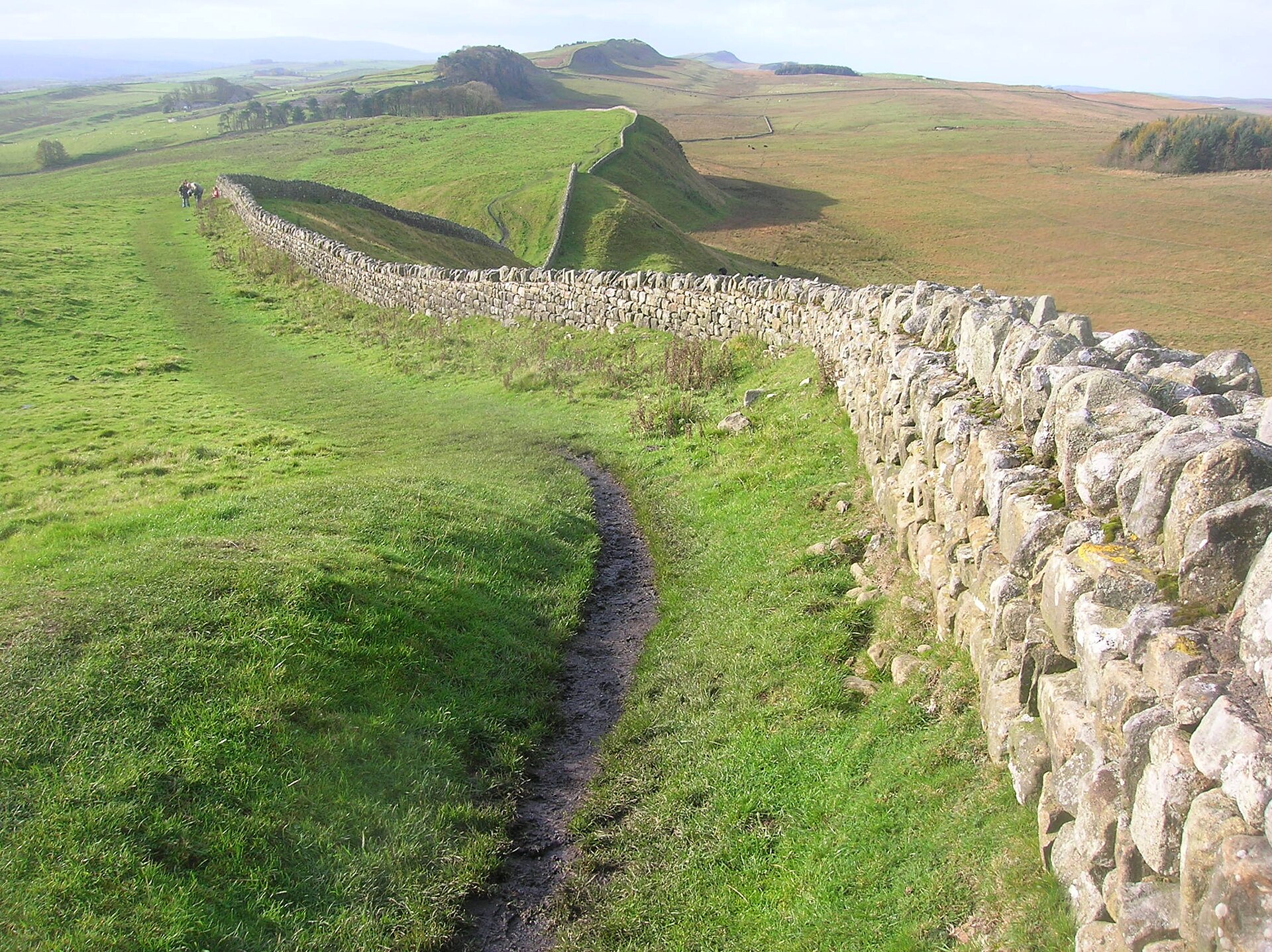 A section of Hadrian's Wall located in the North of the United Kingdom