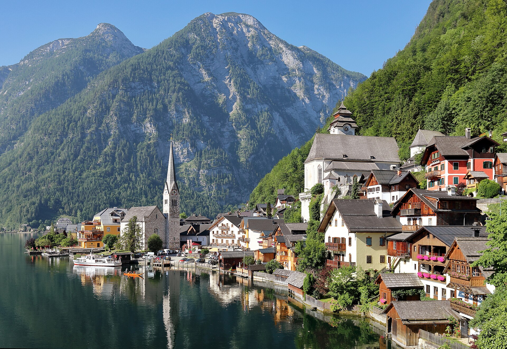 Northeast view of Hallstatt, Upper Austria.