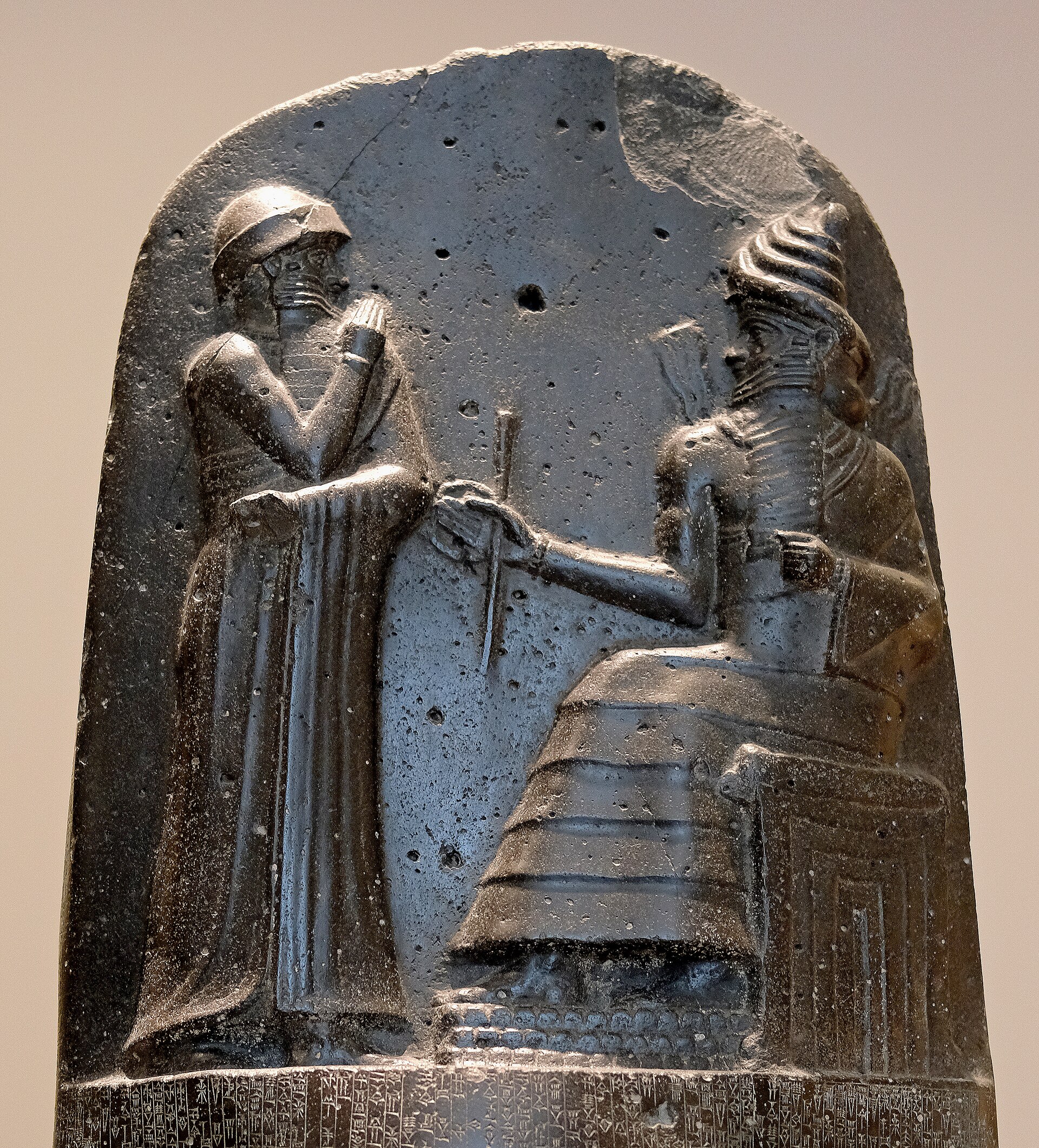 Code of Hammurabi, king of Babylon; front, bas-relief.
