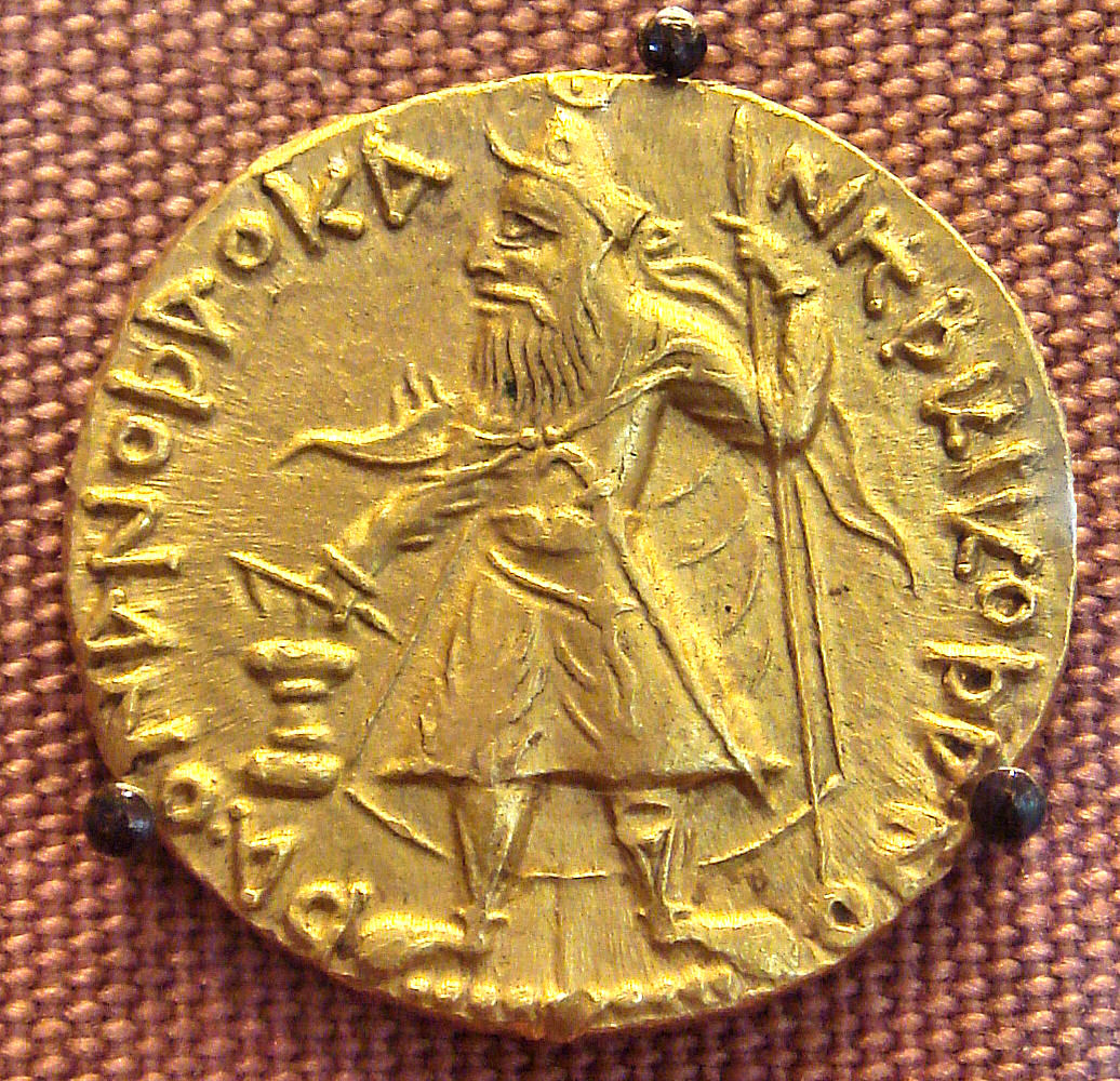 Gold coin of Kanishka. British Museum. Personal photograph 2005.