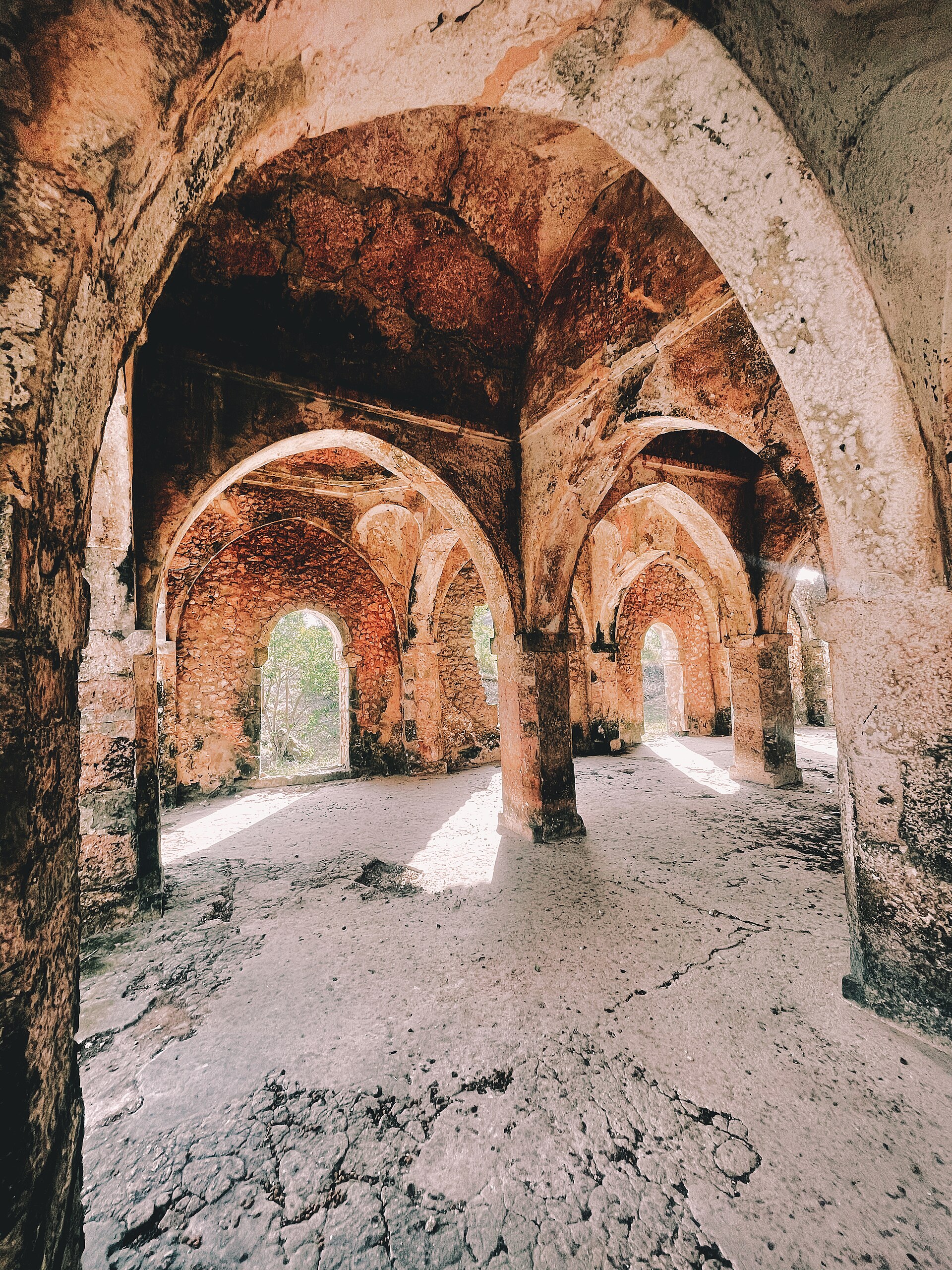 Great Mosque of Kilwa interior arches. Taken July 2021