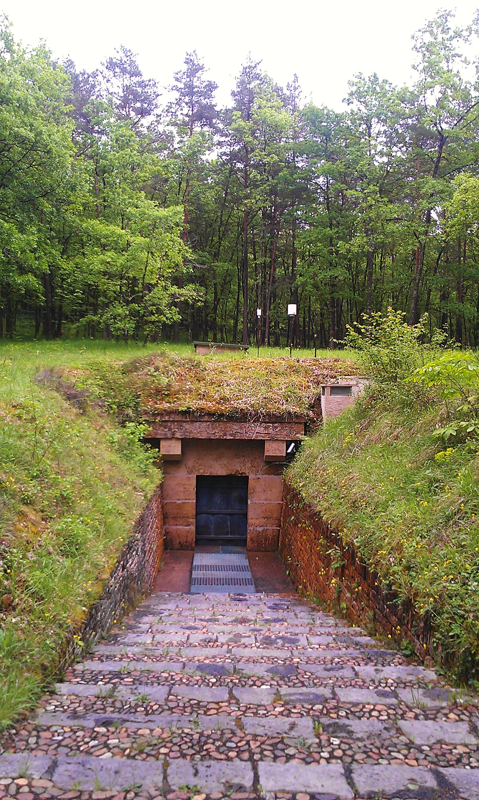 The entrance to the famed Lascaux cave, in Dordogne, South-Western France. Contained therein are Upper Palaeolithic paintings now off-limits to the public.
