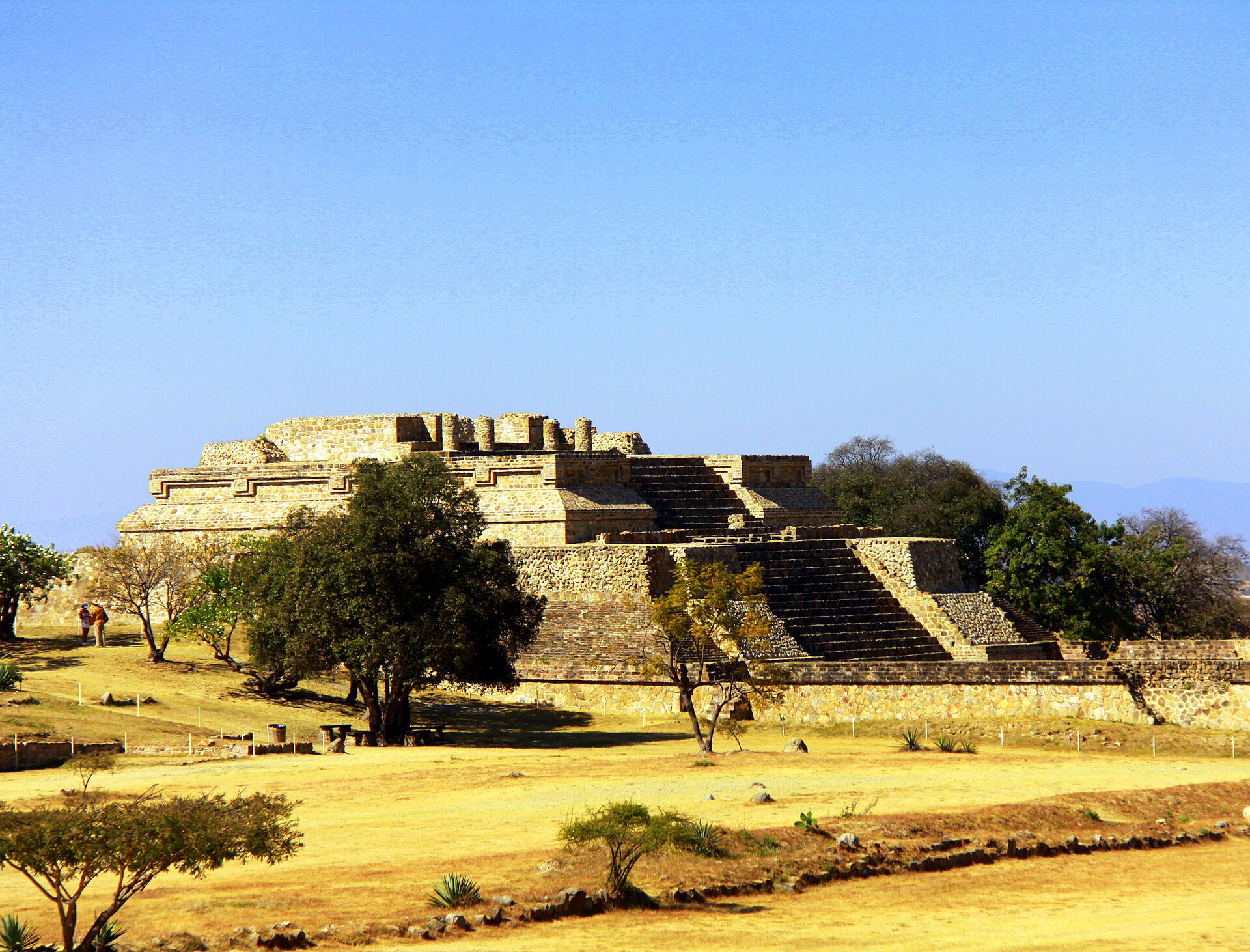 The west side platform at the Monte Alban pyramid complex.