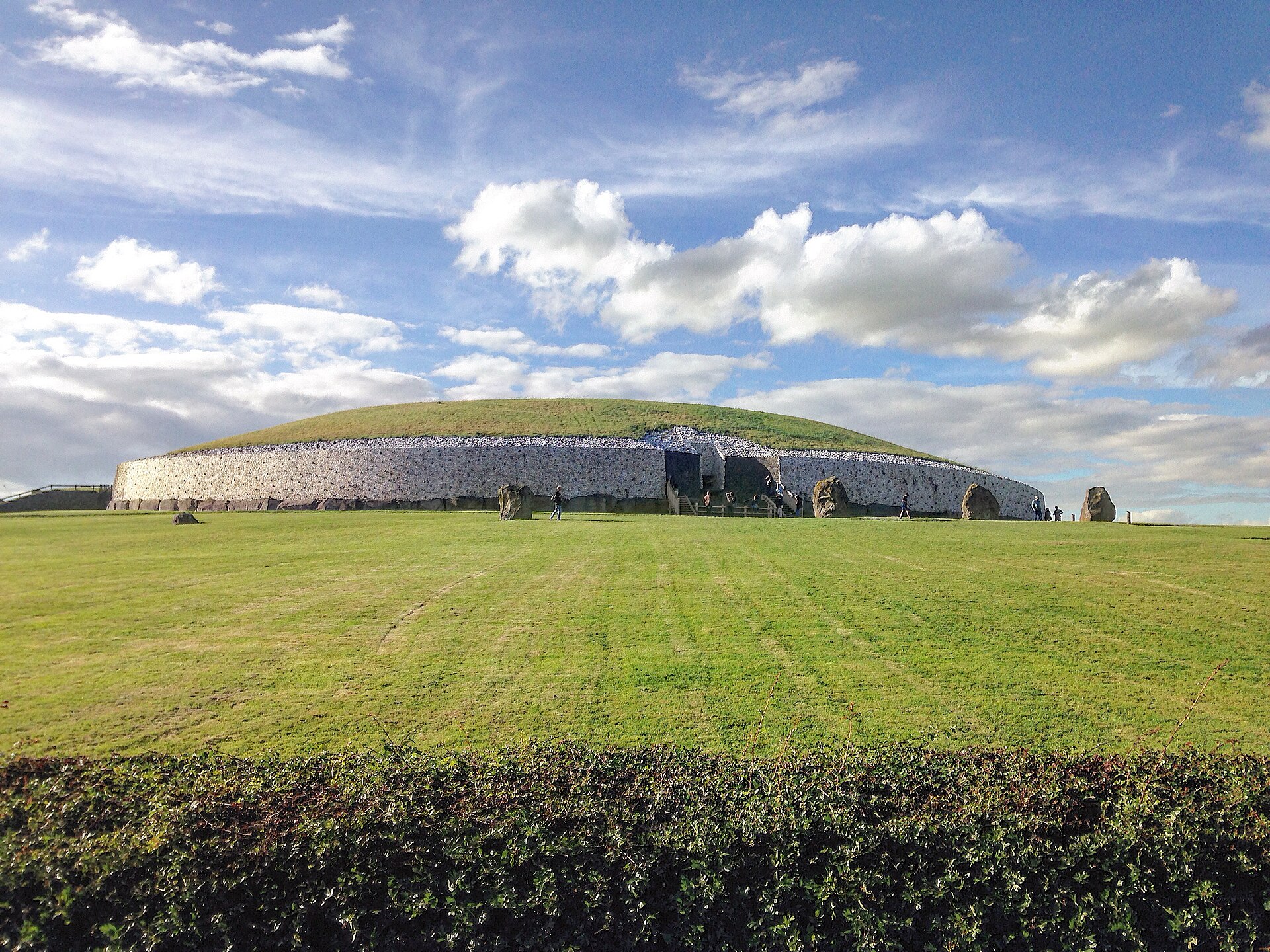 A front view of the Newgrange monument taken from outside the grounds