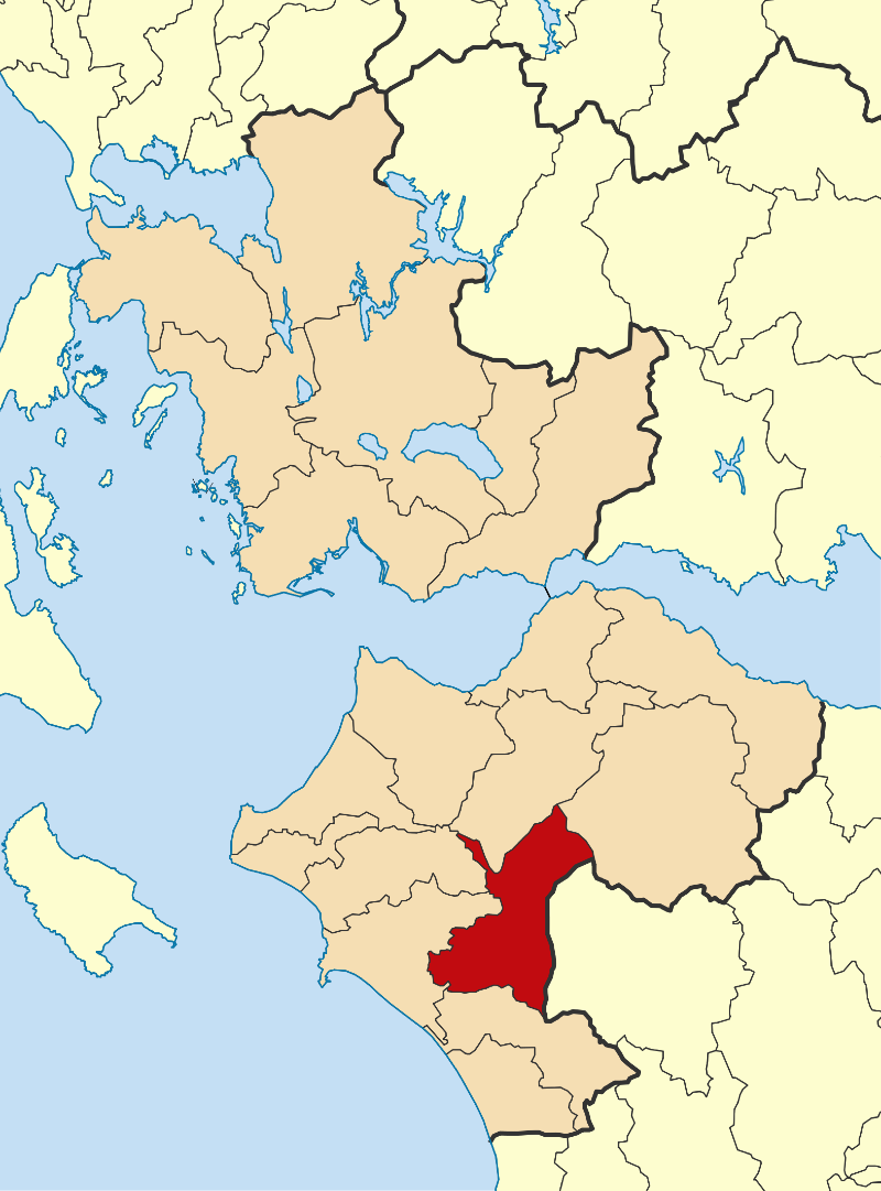 Locator map for Archea Olymbia municipality in Greek region Western Greece (2011)