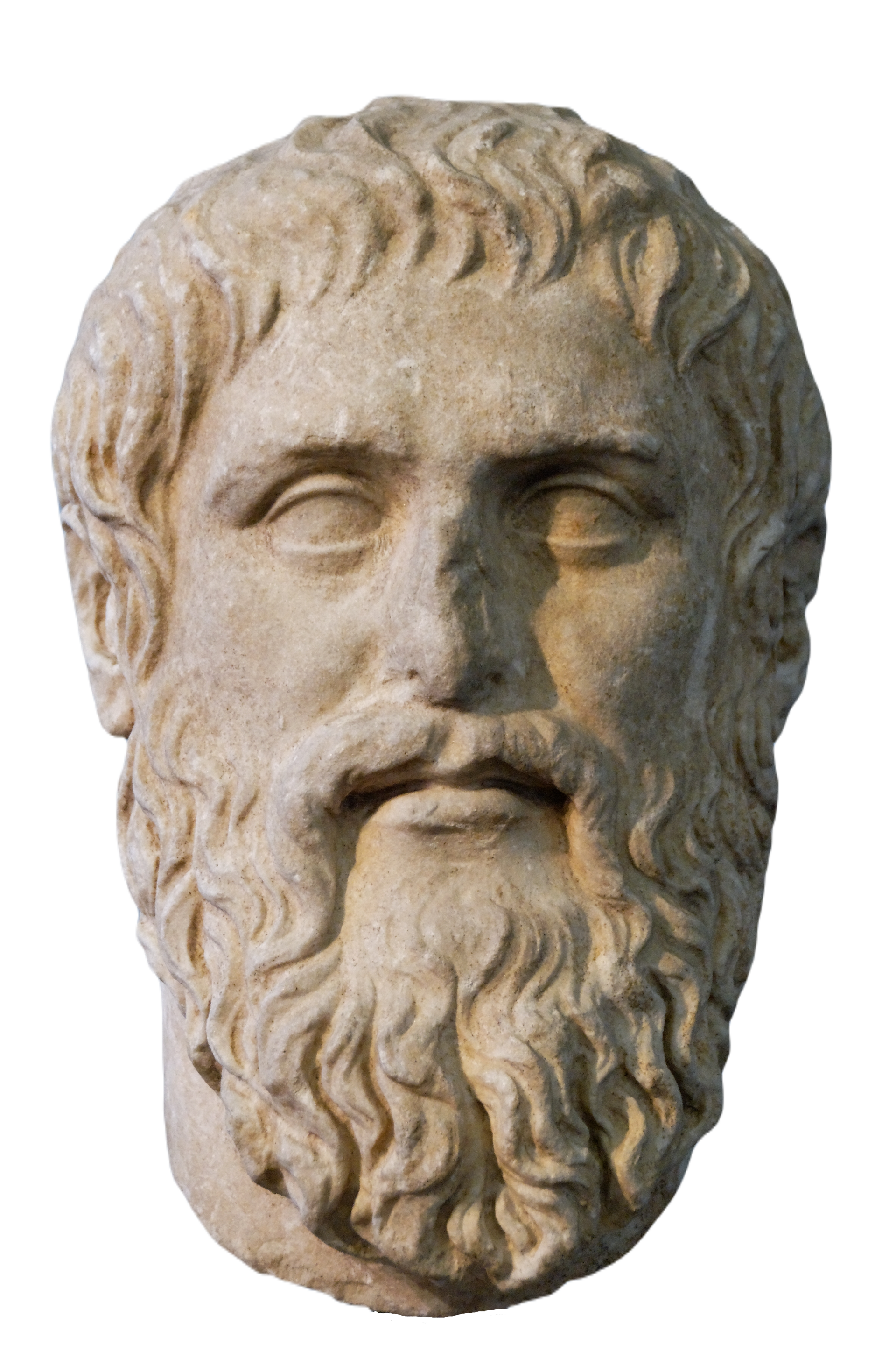 Plato. Luni marble, copy of the portrait made by Silanion ca. 370 BC for the Academia in Athens. From the sacred area in Largo Argentina.