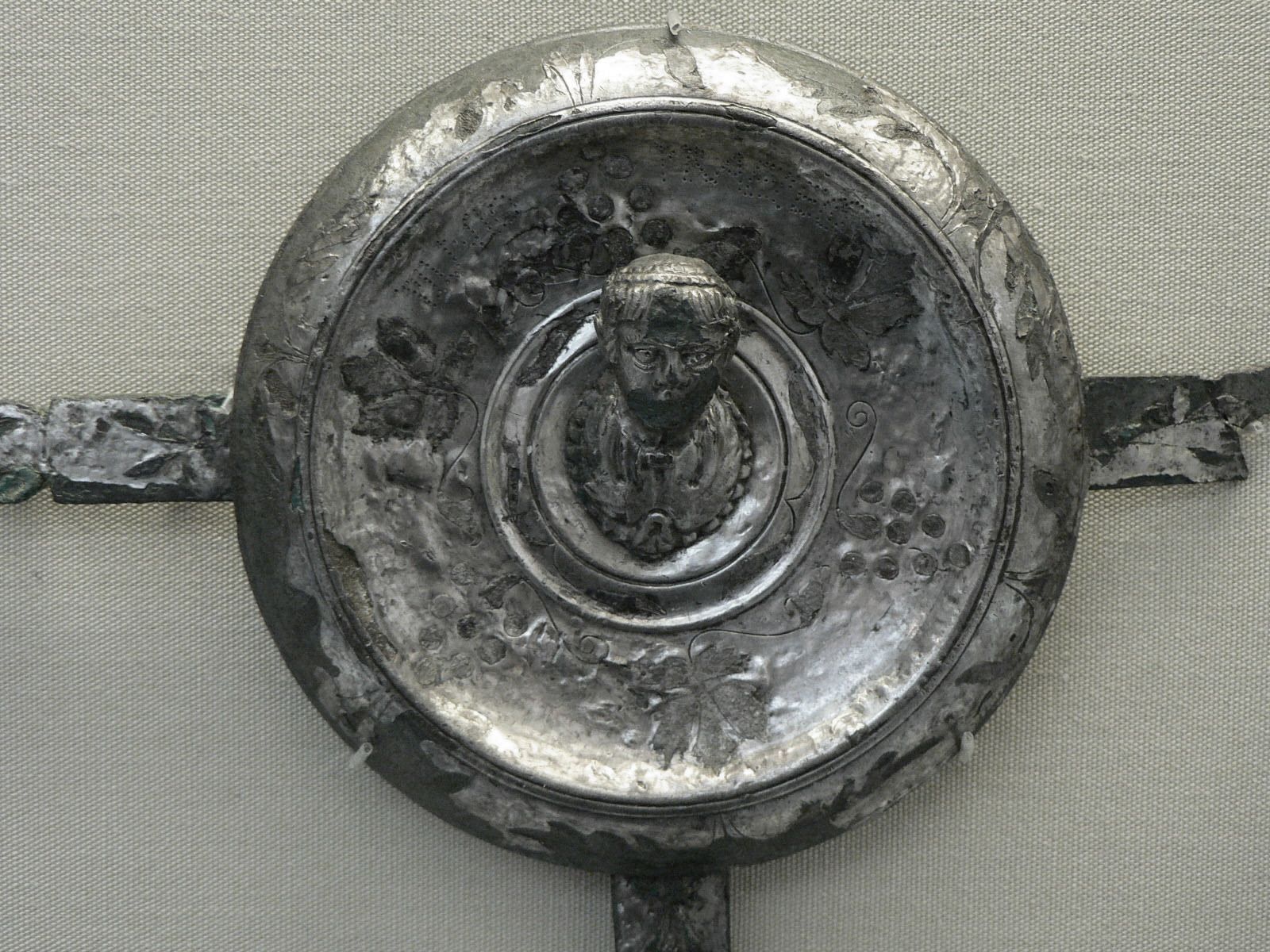 Pliny the Elder's inscribed phalera. From Castra Vetera (modern Xanten). Now exhibited in the British Museum.