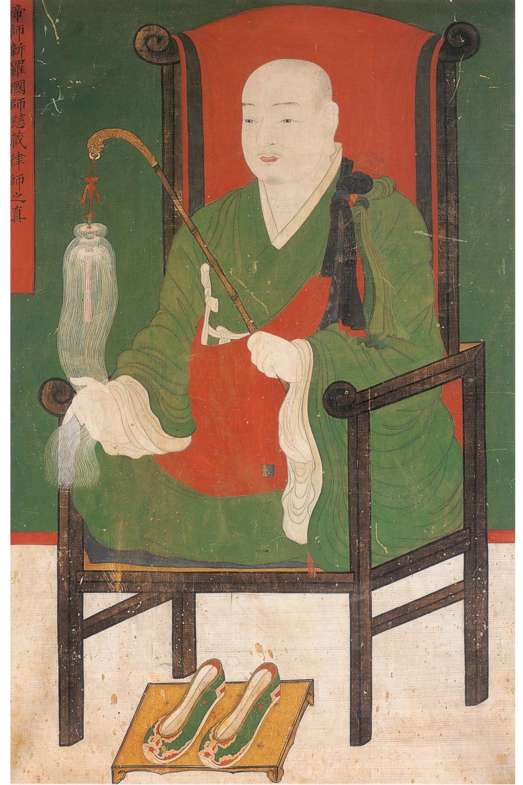 Painting of Korean monk Jajang, who founded the Tongdosa temple in Korea in 646 CE. Artist unknown.