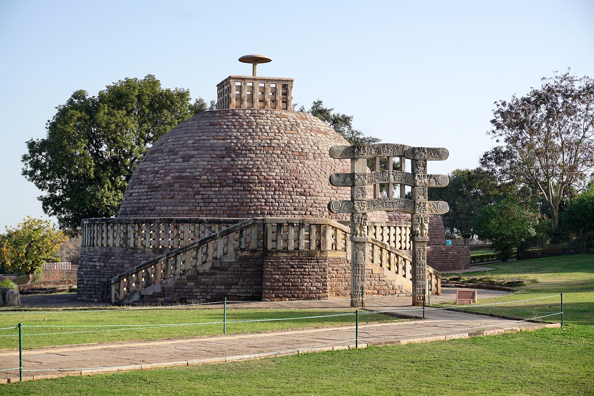 03 Front View, Sanchi Stupa no. 3, photograph by Anandajoti Bhikkhu Bhaja Caves, Lonavala, India