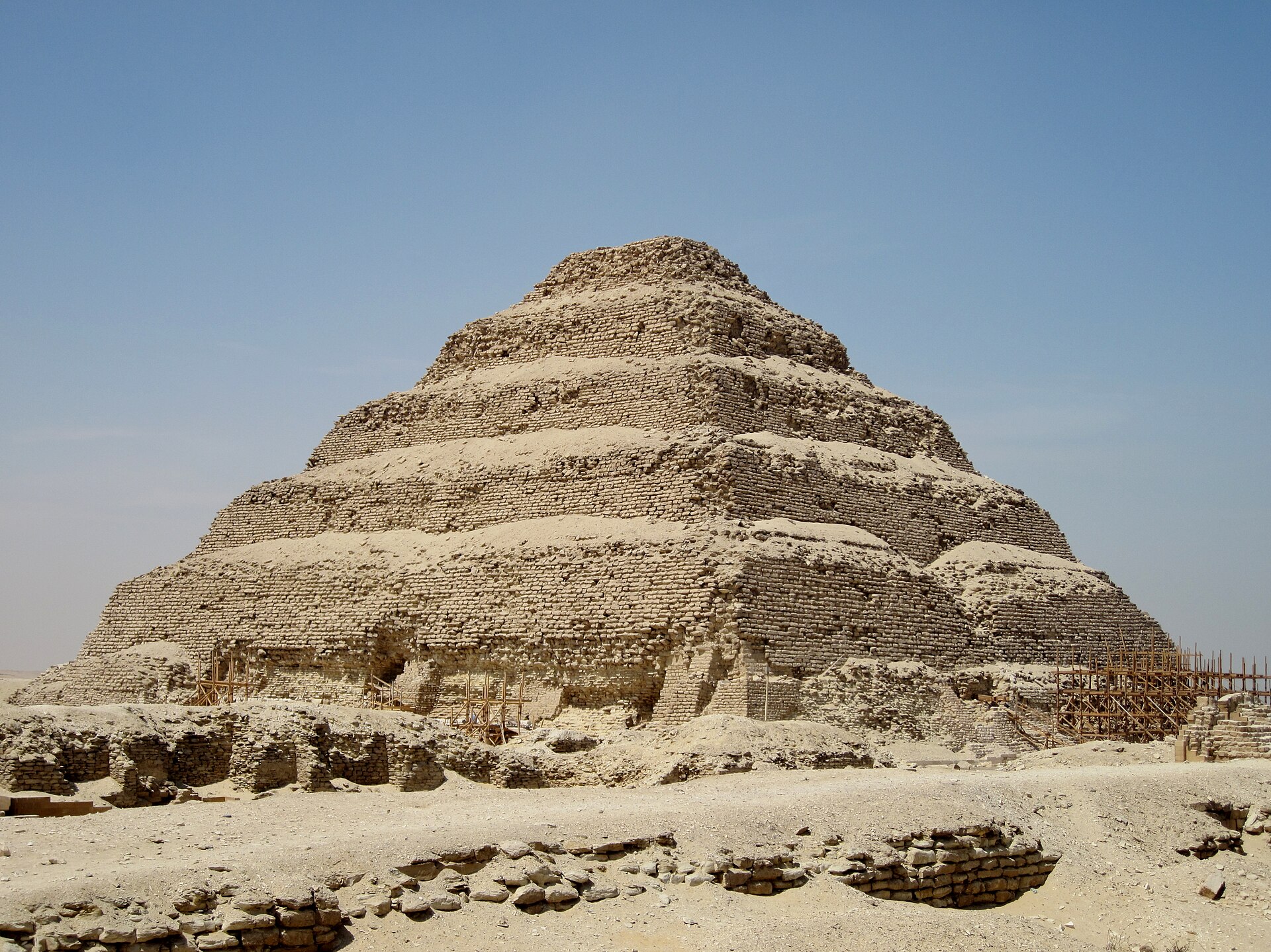 Step pyramid of Pharaoh Djoser from the 3rd Dynasty of the Old Kingdom in Egypt (around 2670 BC)