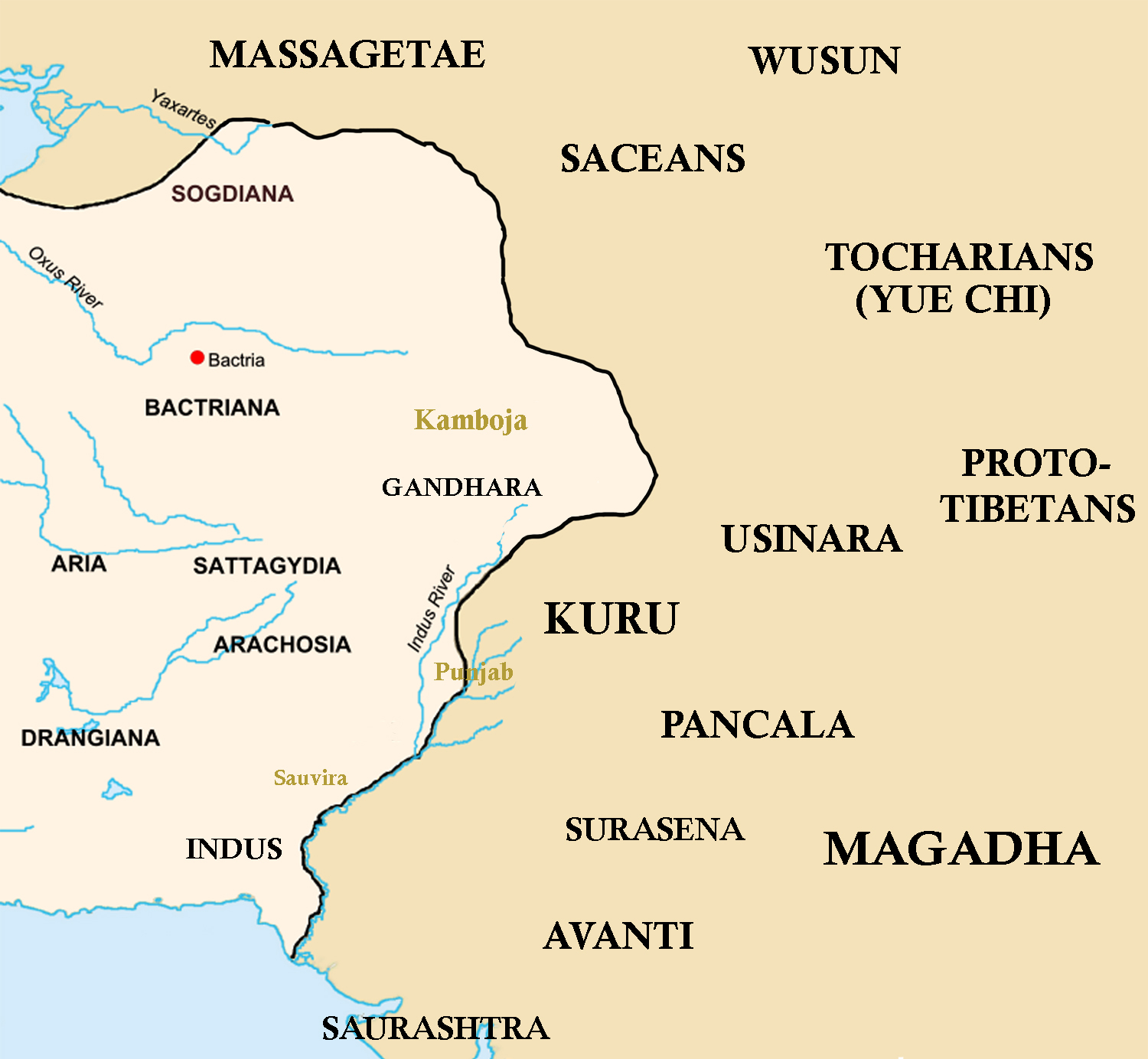Eastern border of the Achaemenid Pesian Empire