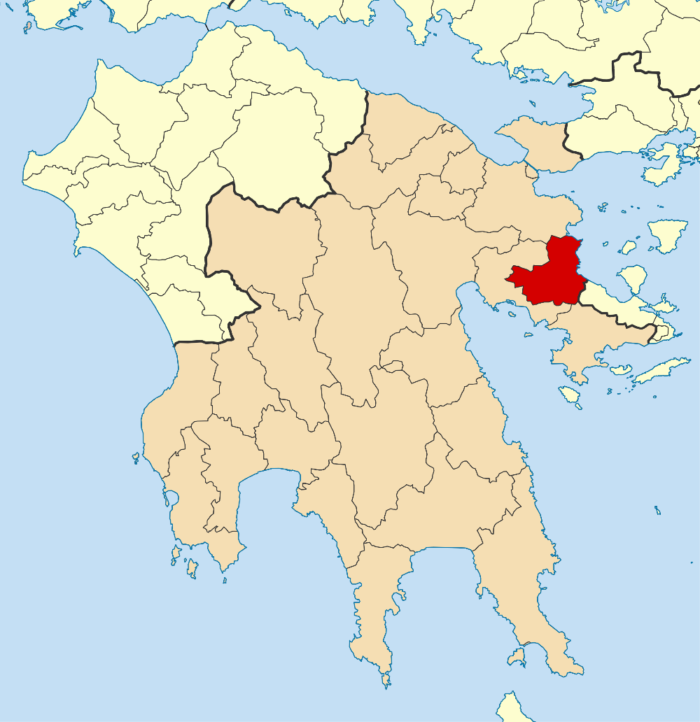 Locator map for Epidavros municipality in Greek region Peloponnese (2011)