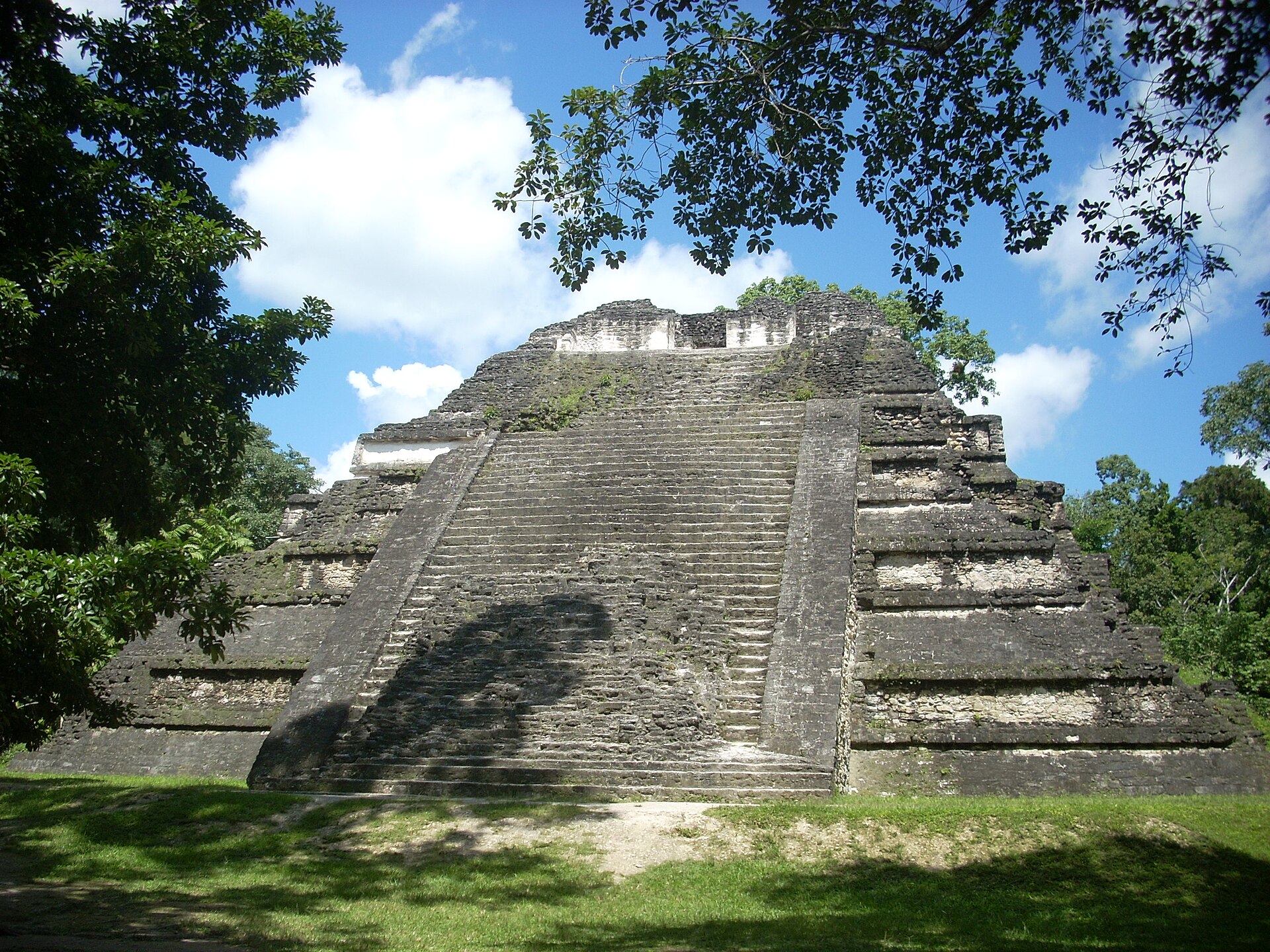 Early Classic pyramid 5C-49 in the Mundo Perdido complex of Tikal, Peten, Guatemala.