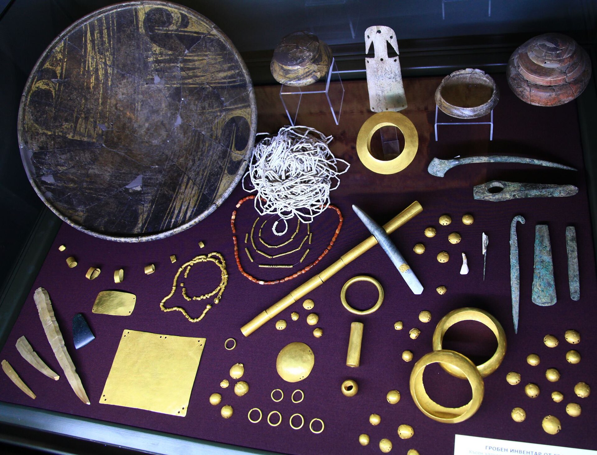 Varna necropolis, grave offerings on exhibit at the Varna Museum